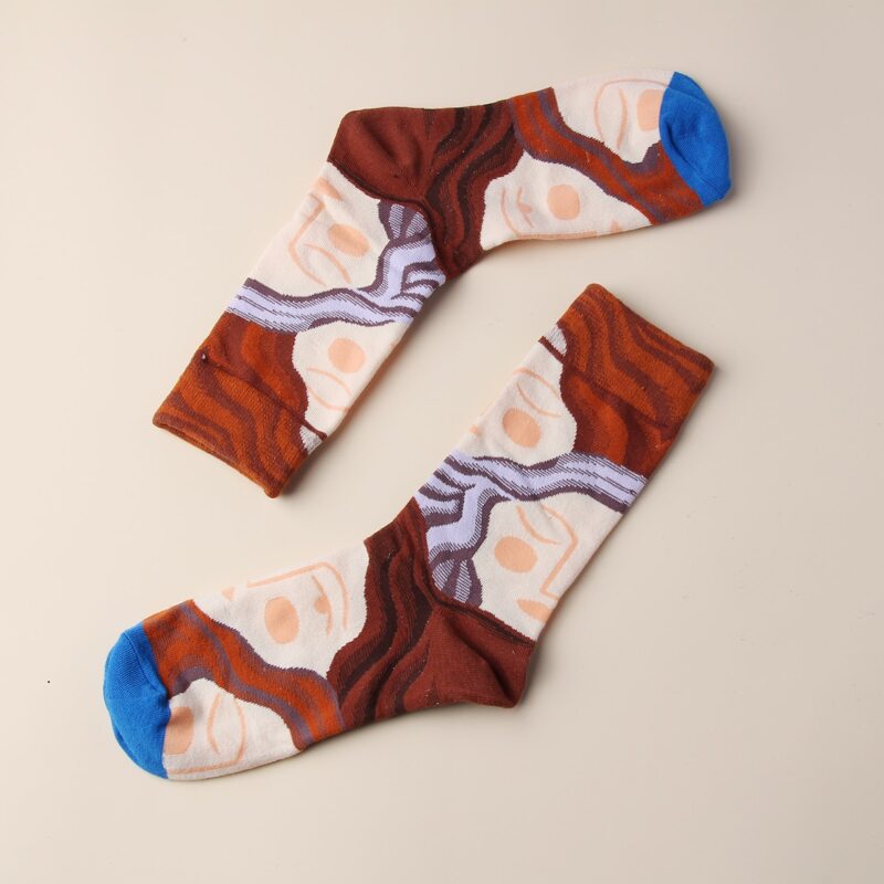 

Guys Abstract Pattern Crew Socks, Multicolor