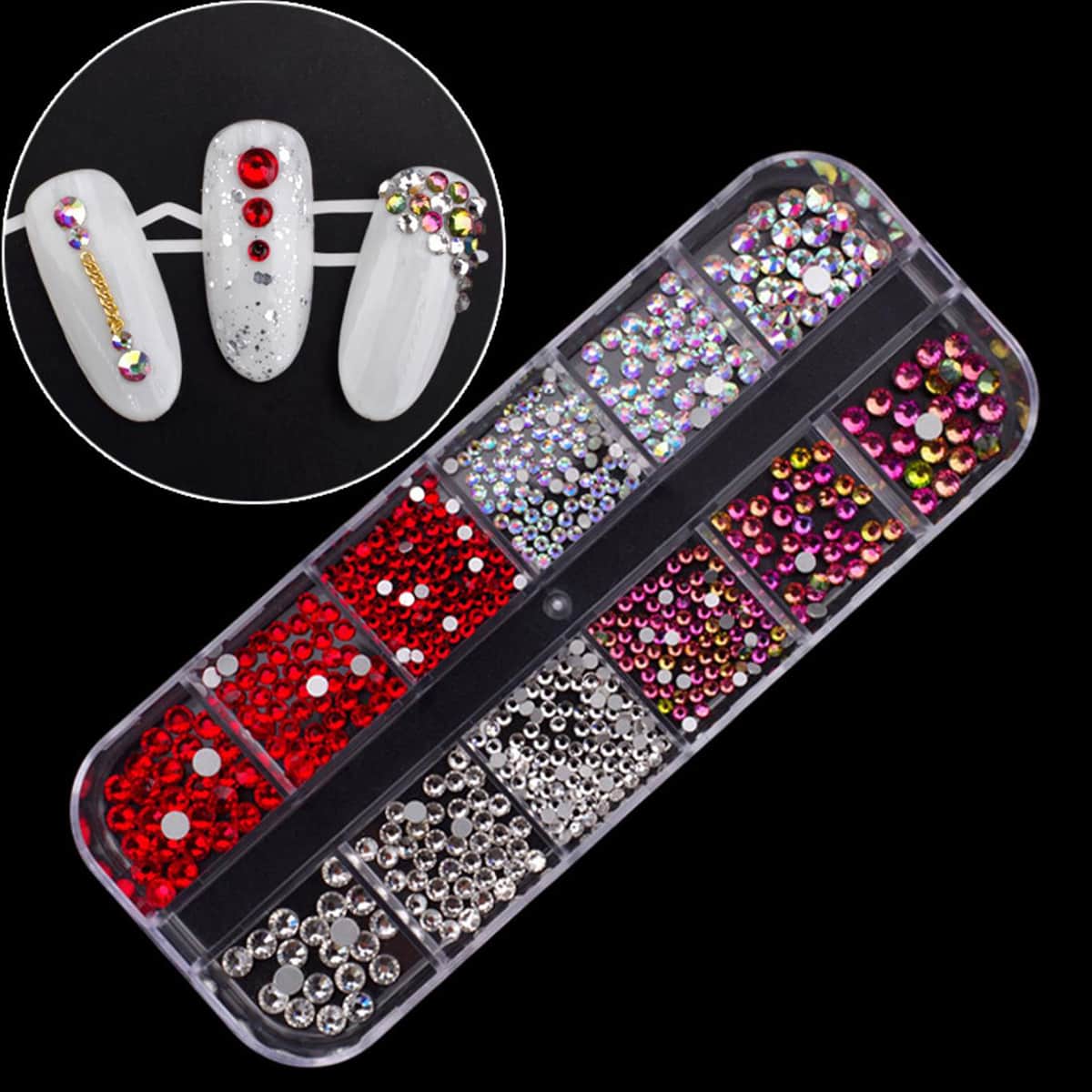 

1box Rhinestone Nail Art Decoration, Multicolor