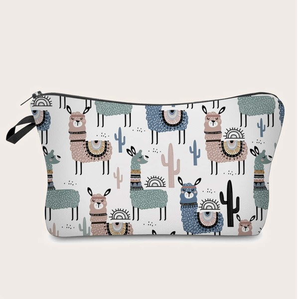 

Alpaca Print Makeup Bag, Multicolor