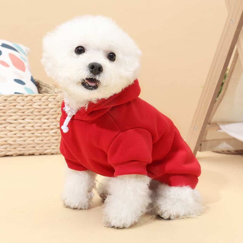 

Solid Dog Hoodie, Red