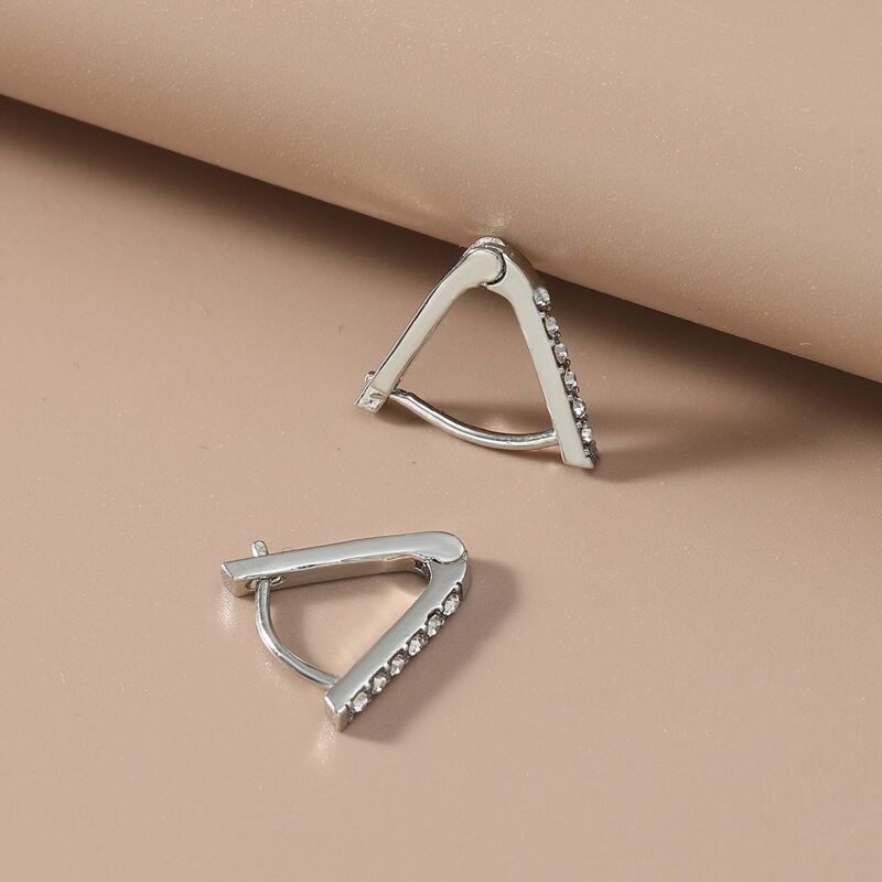 

Triangle Hoop Earrings, Silver