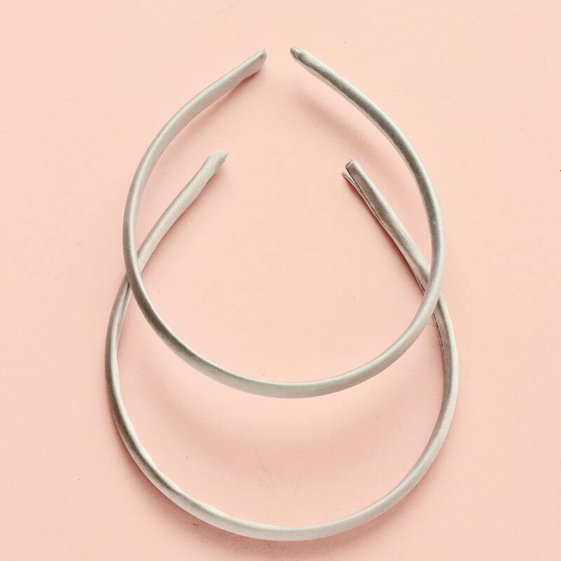 

2pcs Simple Plain Headband, Light grey