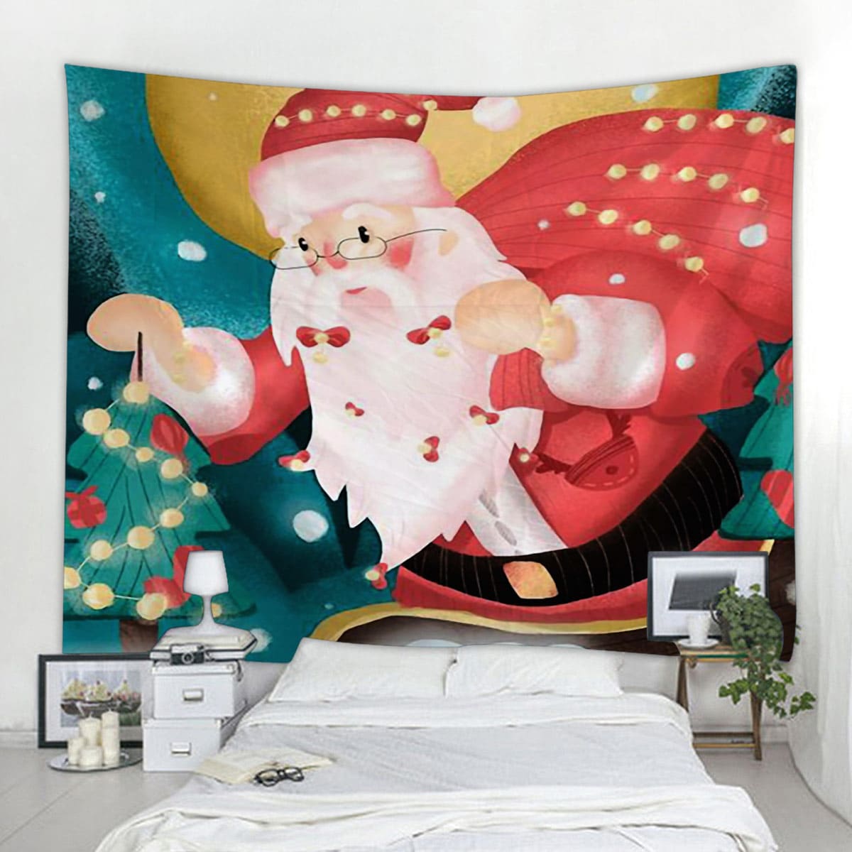 

Santa Claus Print Tapestry, Multicolor