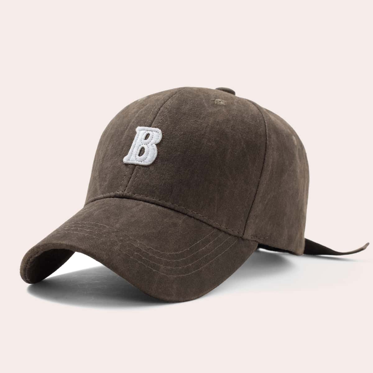 

Letter Patched Baseball Cap, Brown