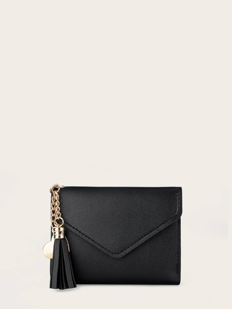 Tassel Decor Fold Over Pocket Wallet Small Bifold Slim Women Wallet Lightweight Minimalist Fashion Modern Business Anniversary On Valentine Day For Birthday Gift Gift Couple Female Lady Girls Women School Supplies Teacher Gifts Back To School For Women Wallet Purse Wallet Small Wallet