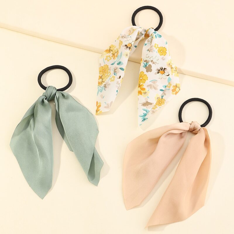 

3pcs Floral Scrunchie Scarf, Multicolor