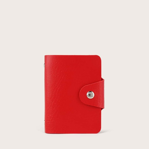 

Snap Button Card Holder, Red