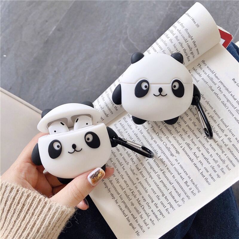 

Cartoon Panda AirPods Case, Black and white