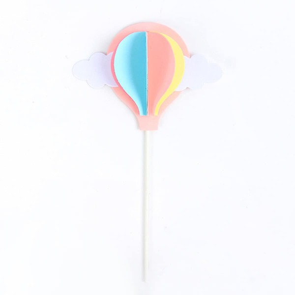 

1pc Hot Air Balloon Design Cake Topper, Pink