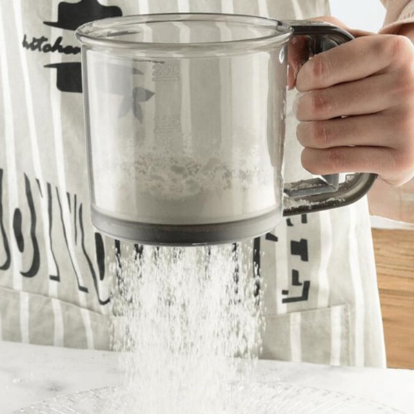

1pc Handheld Flour Sieve, Grey