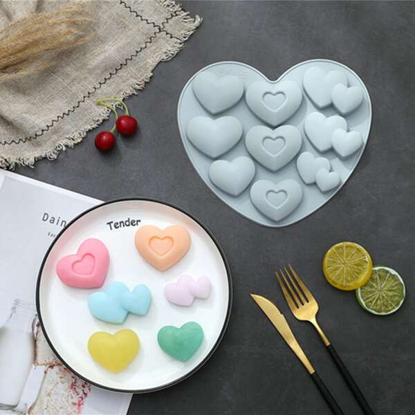 

1pc Random Color Heart DIY Chocolate Mold, Multicolor