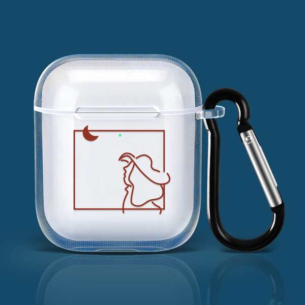 

Line Drawing Print Clear AirPods Case