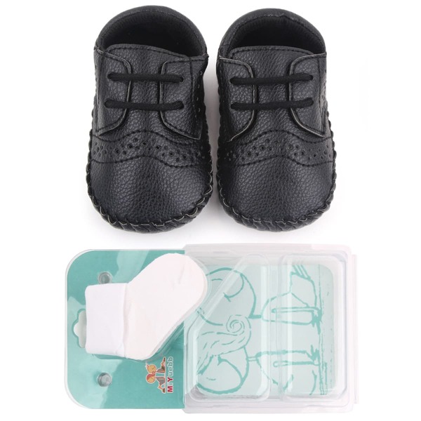 

Baby Boy Lace-up Front Sneakers With Socks, Black