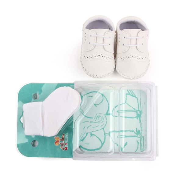 

Baby Boy Lace-up Front Sneakers With Socks, White