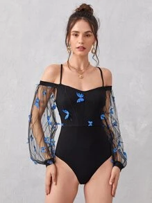 SHEIN Clasi Bodys Apliques  Animal Glamour - Negro - Ver 1