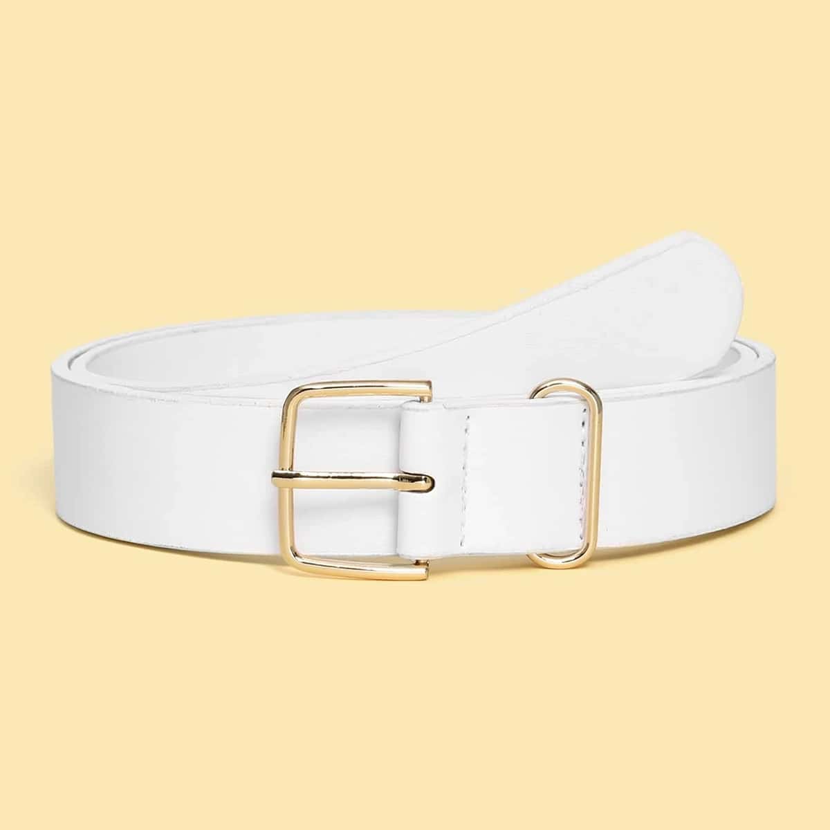 

Square Buckle Belt, White