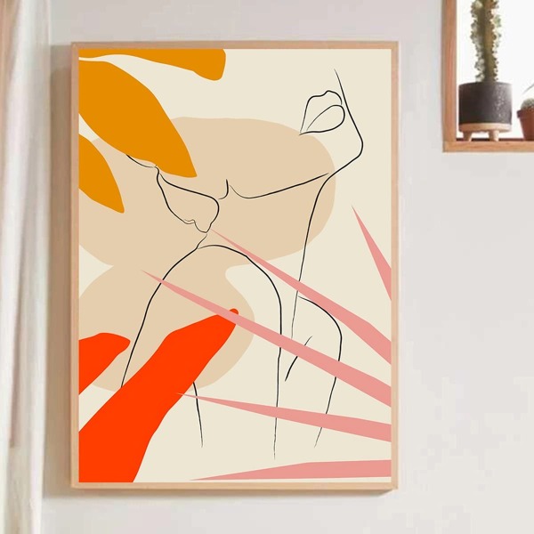 

Abstract Figure Graphic Wall Painting Without Frame, Multicolor