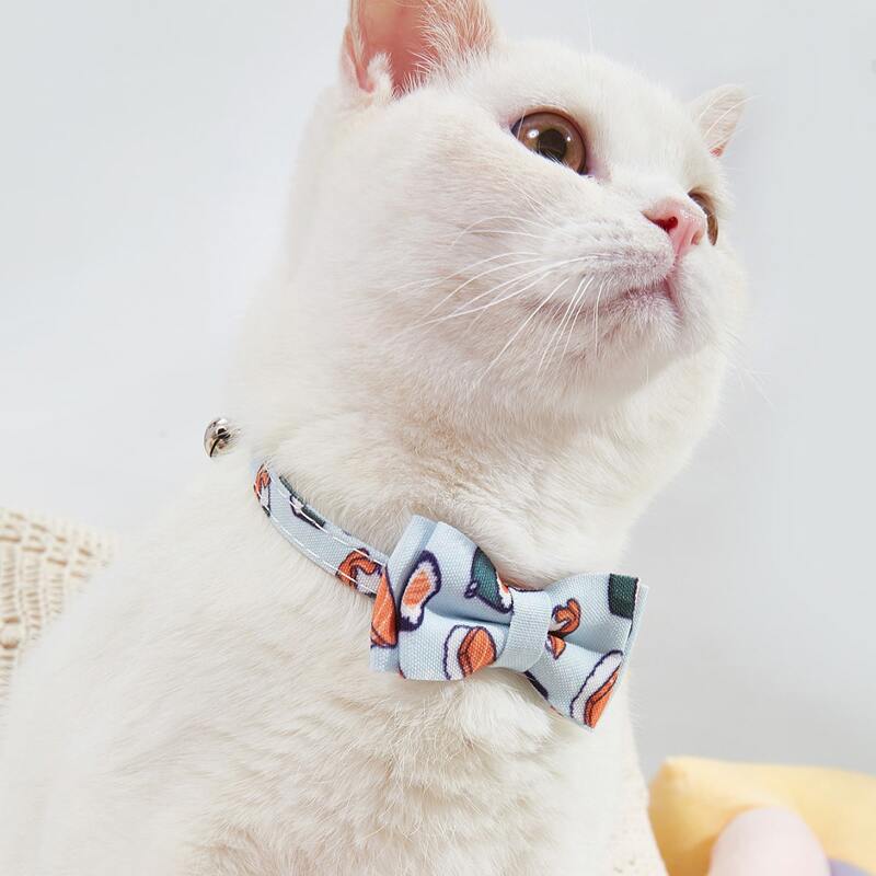 

Sushi Cartoon Graphic Cat Collar, Blue