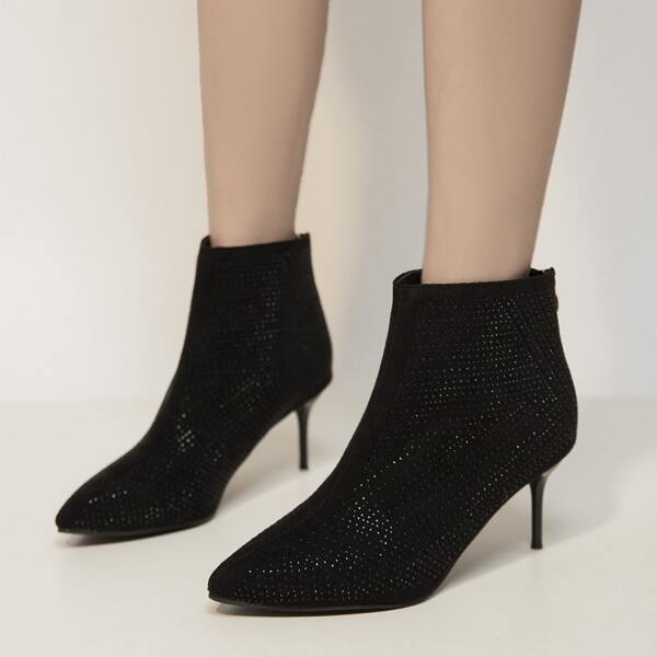 

Point Toe Stiletto Ankle Boots, Black