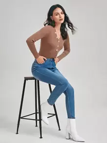 2025 年秋冬女装时尚白色踝靴，时尚休闲简约百搭性感街头时尚侧拉链粗高跟鞋尖头浅口高跟鞋踝靴及膝靴，完美搭配黑色连衣裙 - 白色 - 查看 4