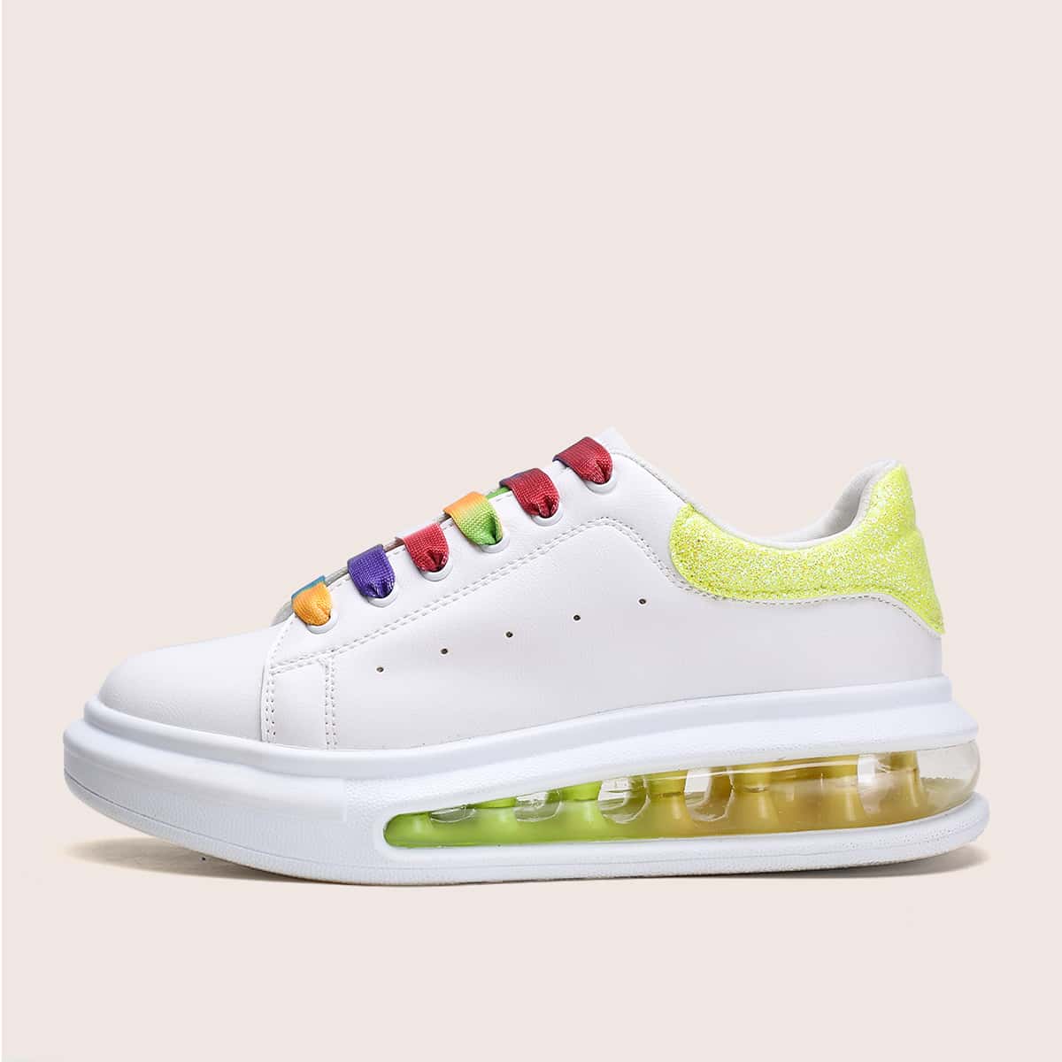 

Glitter Detail Air Cushion Sneakers, Yellow