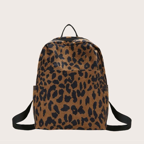 

Large Capacity Leopard Pattern Backpack, Brown
