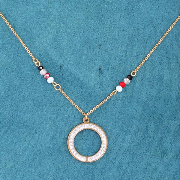 

Circle Charm Necklace, Multicolor