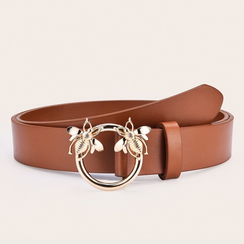 

Bee Ring Buckle Belt, Brown