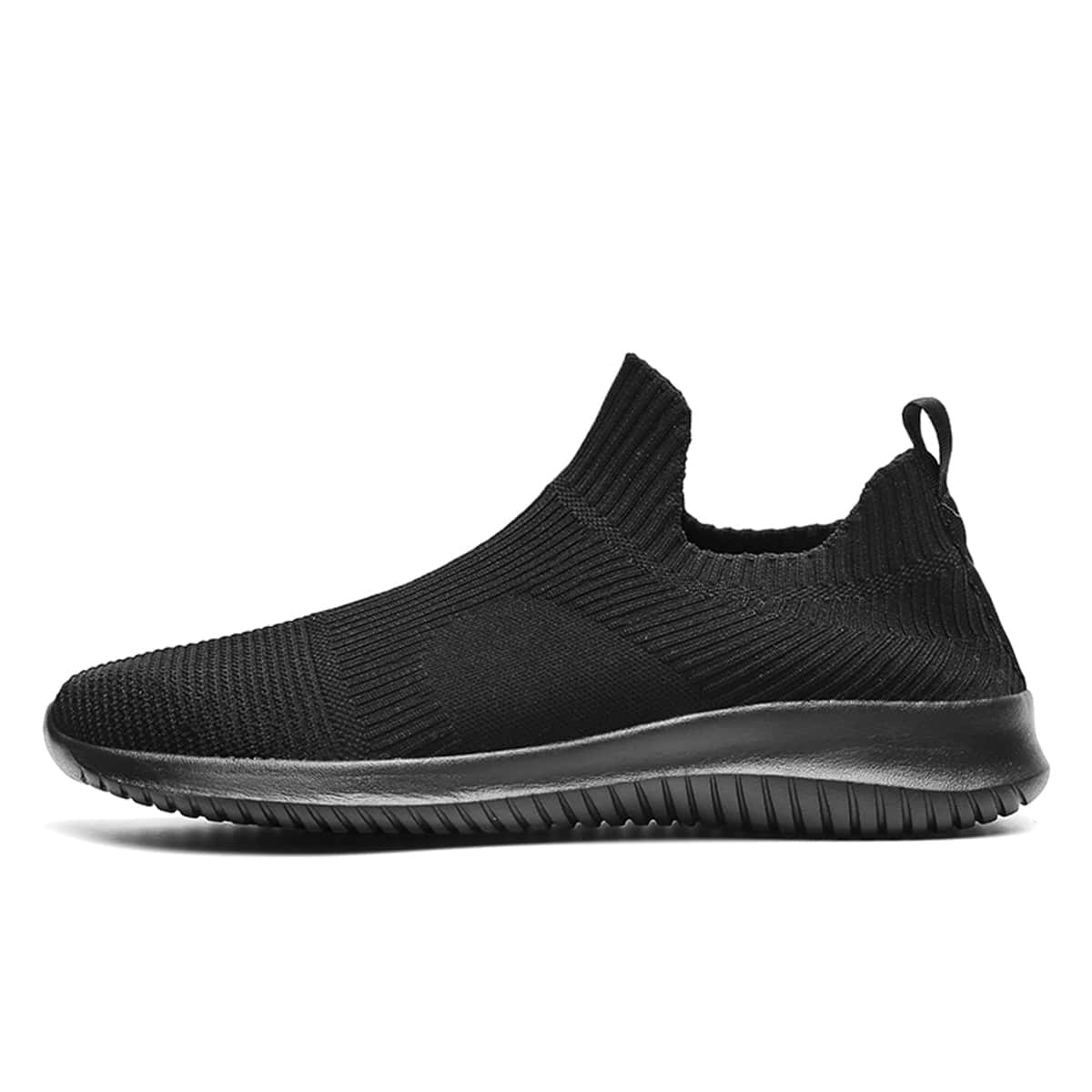 

Guys Solid Slip On Wide Fit Sneakers, Black
