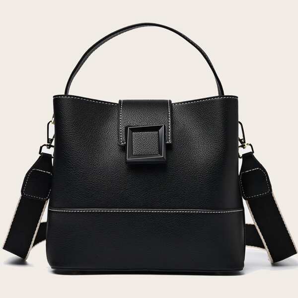 

Stitch Detail Bucket Bag, Black