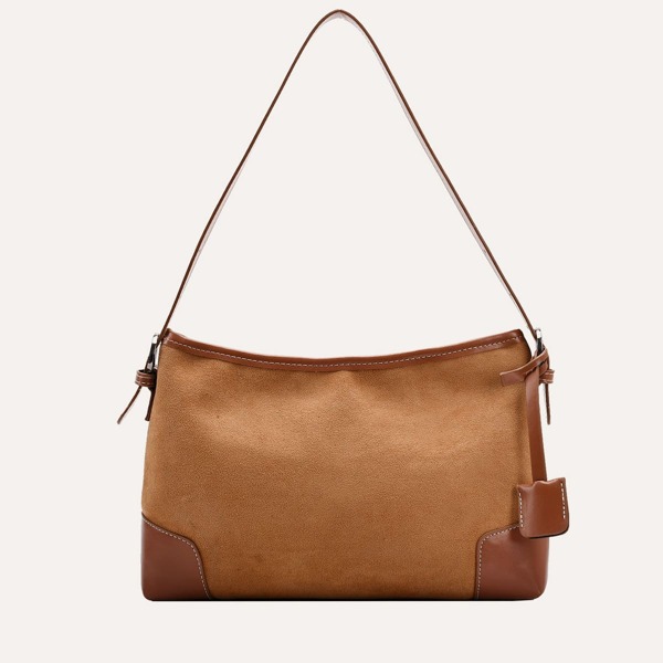 

Suede Shoulder Bag, Brown