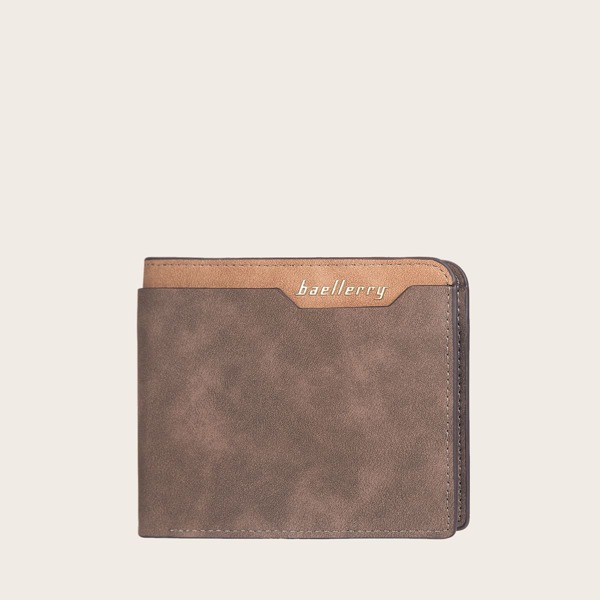 

Men Letter Graphic Fold Over Wallet, Coffee brown