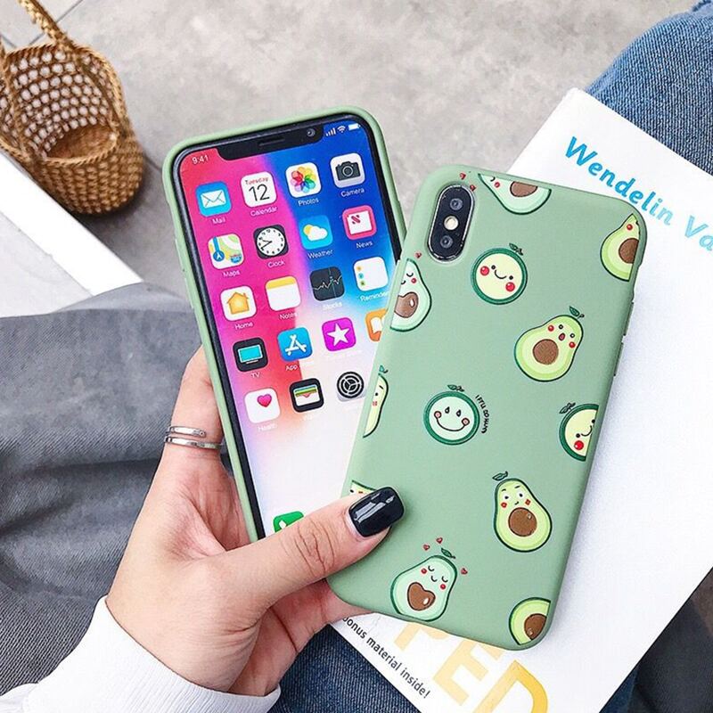

Cartoon Avocado iPhone Case, Green