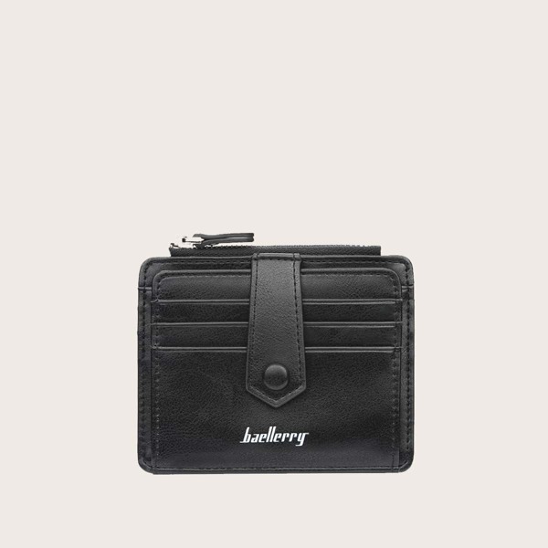 

Men Letter Graphic Card Holder, Black