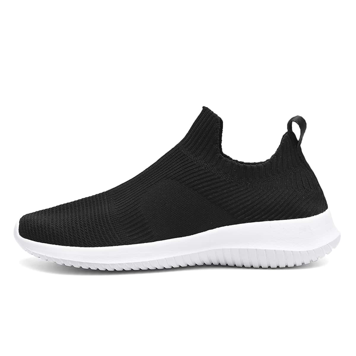 

Guys Solid Slip On Wide Fit Sneakers, Black