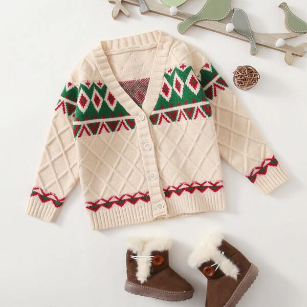 

Toddler Girls Geo Pattern Cardigan, Multicolor