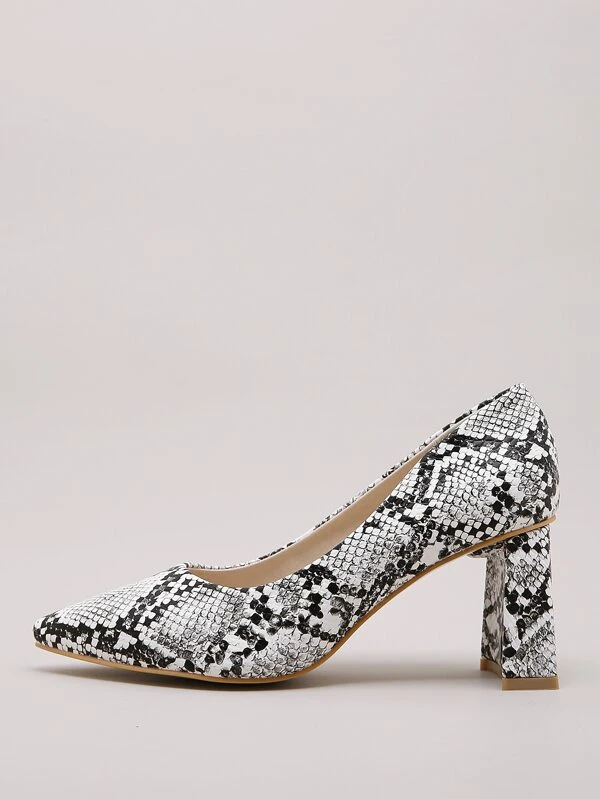 snakeskin court heels