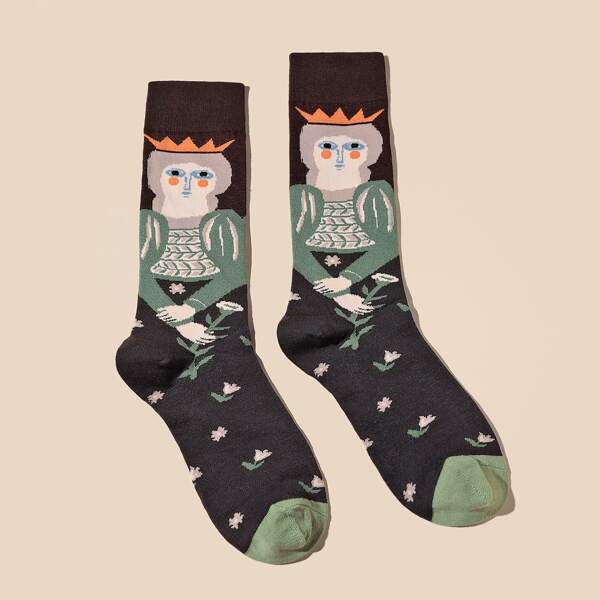 

Cartoon Graphic Socks, Multicolor