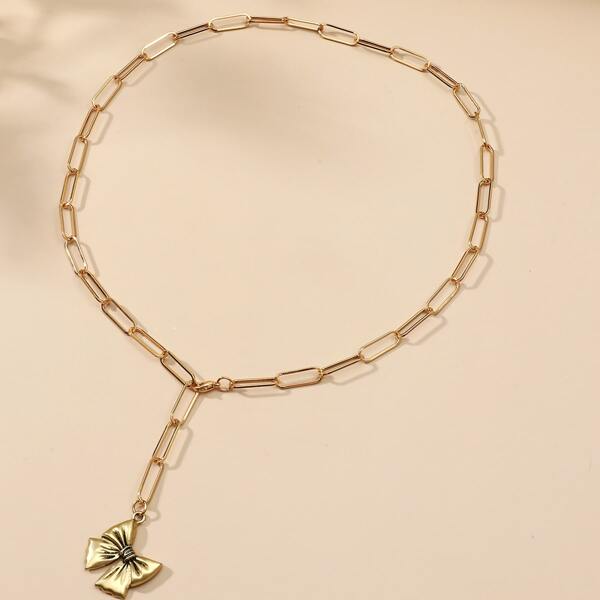 

Bow Knot Decor Chain Necklace, Gold
