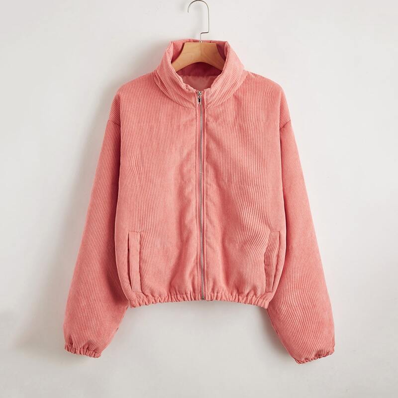 

Zip Corduroy Jacket, Watermelon pink