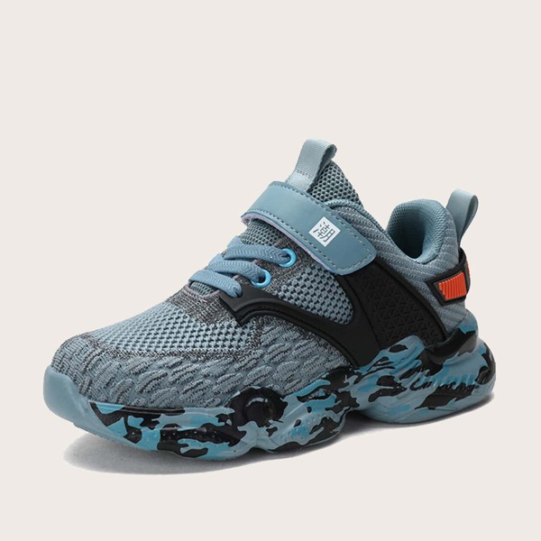 

Boys Chinese Letter Graphic Chunky Sneakers, Grey
