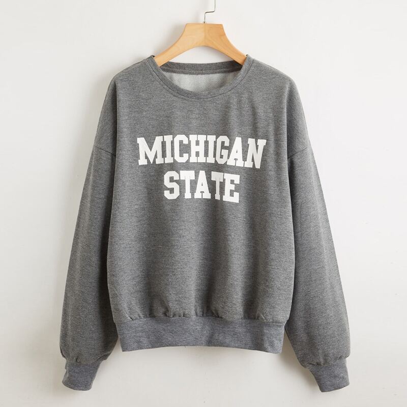 

Letter Oversized Sweatshirt, Grey