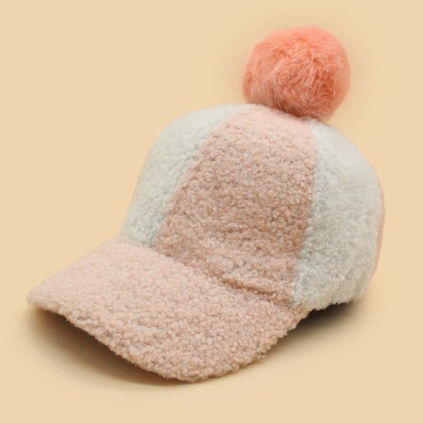 

Pom Pom Decor Baseball Cap, Multicolor