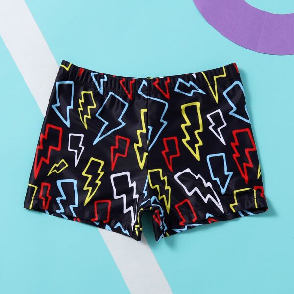 

Toddler Boys Lightning Print Swim Shorts, Multicolor