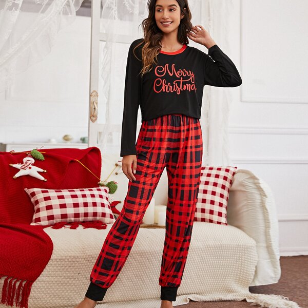 Plaid Button-up Pajama Set, Multicolor - buy at the price of $22.00 in ...