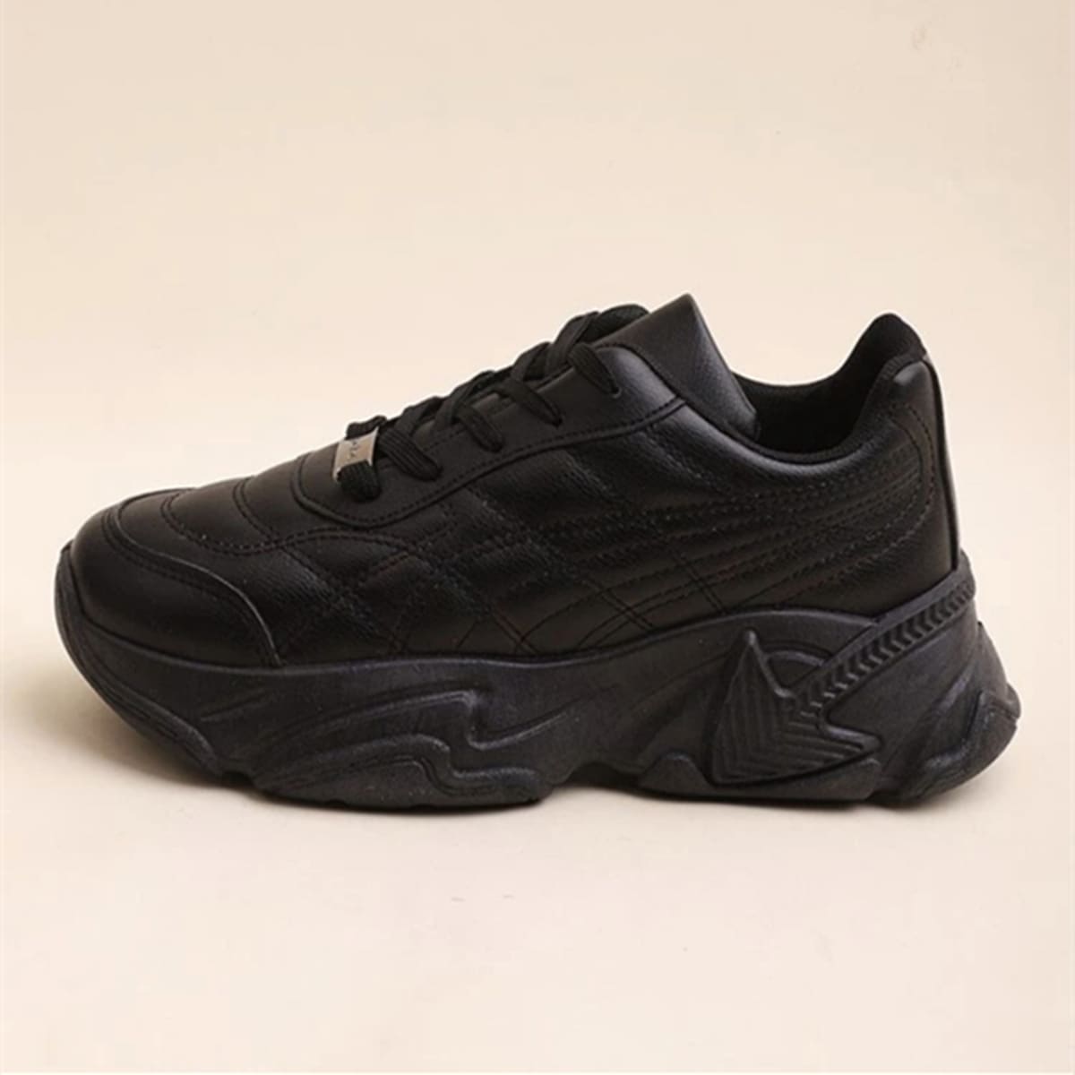 

Lace Up Chunky Trainers, Black