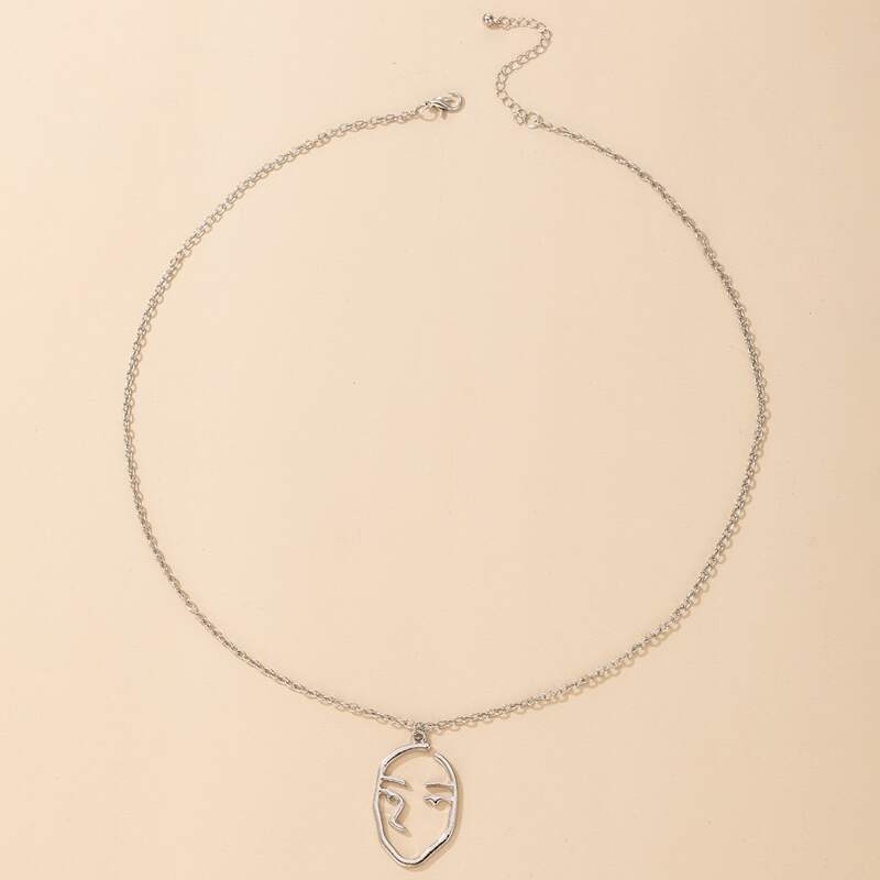 

Guys Figure Charm Chain Necklace, Silver
