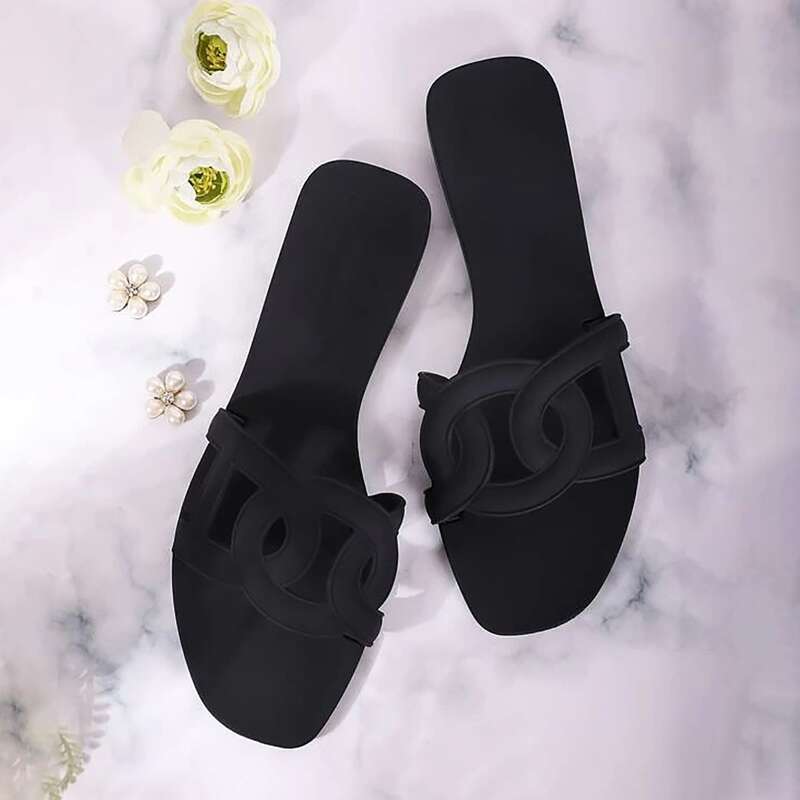 

Letter Flat Sliders, Black