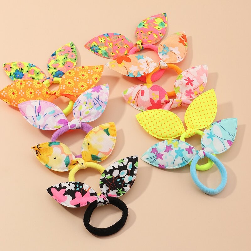 

10pcs Random Floral Bow Hair Tie, Multicolor