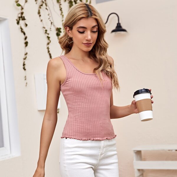 

Lettuce Trim Tank Top, Dusty pink